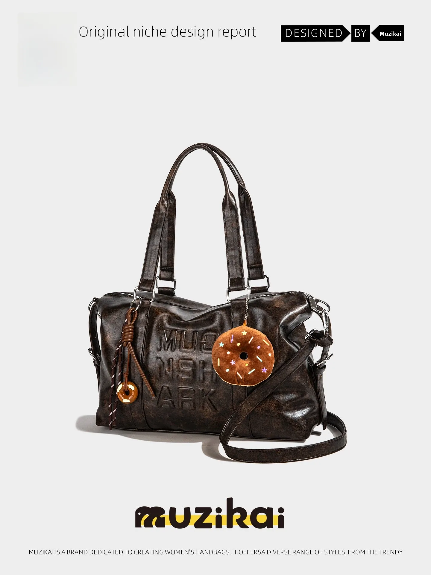 

MuziKai Large Capacity Boston Bag Women's Commuter Crossbody Bag 2026 New Style Casual Simple Leisure Handbag for Youth