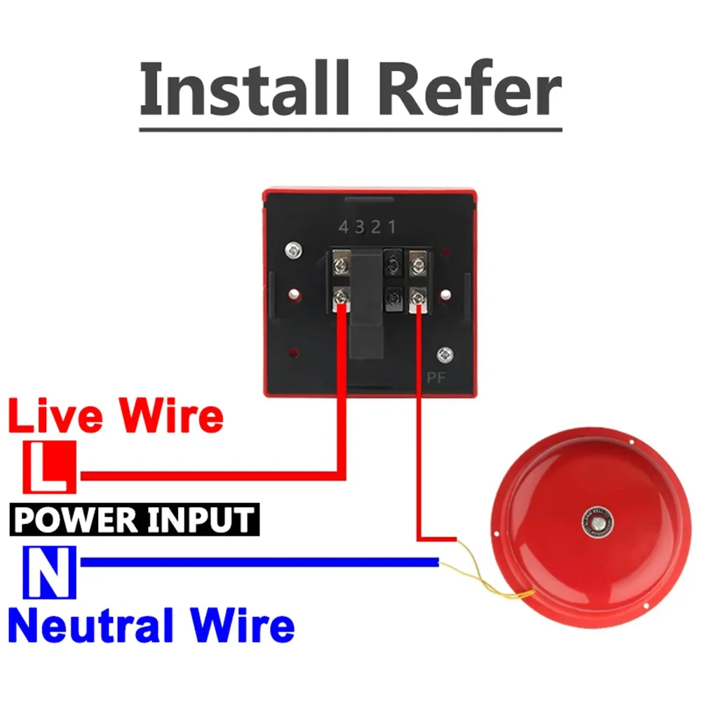 4 Inch Manual Call Point Fire Alarm Resettable Pull Station Internal Strike Type Electric Bell 100db Internal Strike Alarm Bell