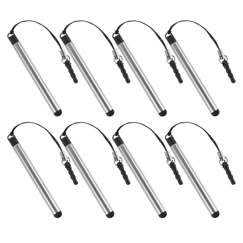 

8 Pcs Touchscreen Pen Mini Stylus Black Lanyard Replacement Computer Phone Tablet Universal Capacitive Screen Drawing Writing