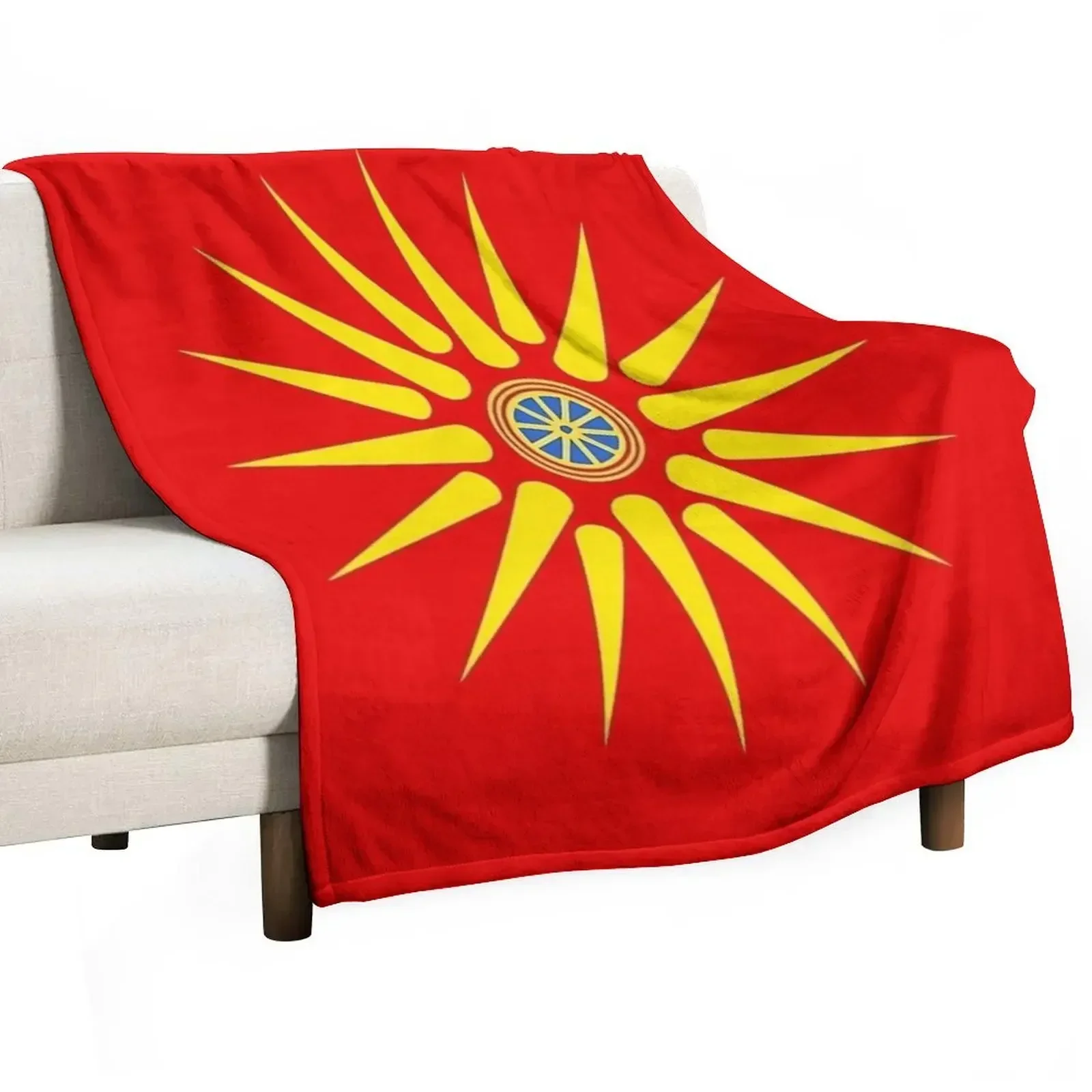 North Macedonian Flag Throw Blanket Kid'S sofa bed Bed covers decorative Blankets