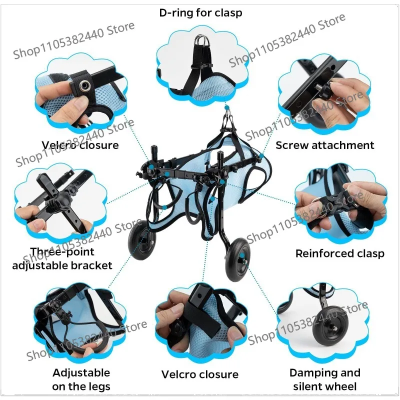 Pet dog wheelchair dog rehabilitation walking assistance car moped pet dog scooter