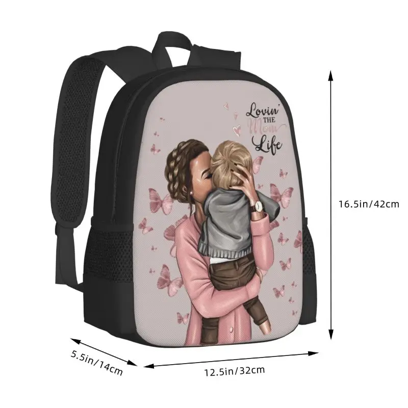 Mama girl Baby cartoon student backpack set Teen Backpack Pencil case Shoulder bag set suitable for school outdoor sports