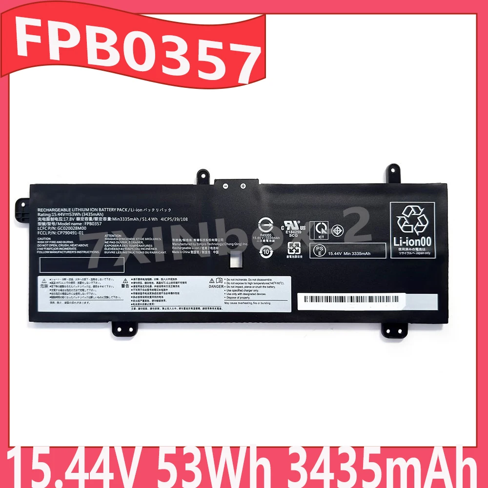 FPB0357 15.44V 53Wh 3435mAh Laptop Battery For Fujitsu FMV LIFEBOOK CH75/E3 CH90/E3 WC2/E3 WC1/E3 CP790491-01 GC020028M00
