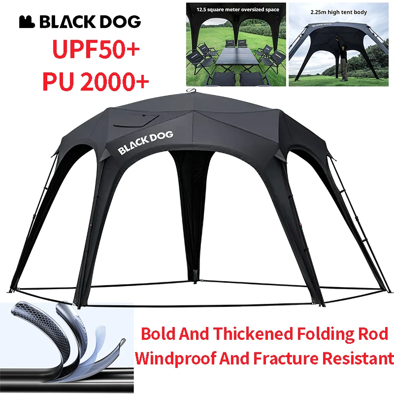 

Naturehike Star Dome Pentagonal Quick Opening Dome Comes With Chimney Mouth 12.5m2 Sunshade Area 2.25m Tall Tent Body With Zippe