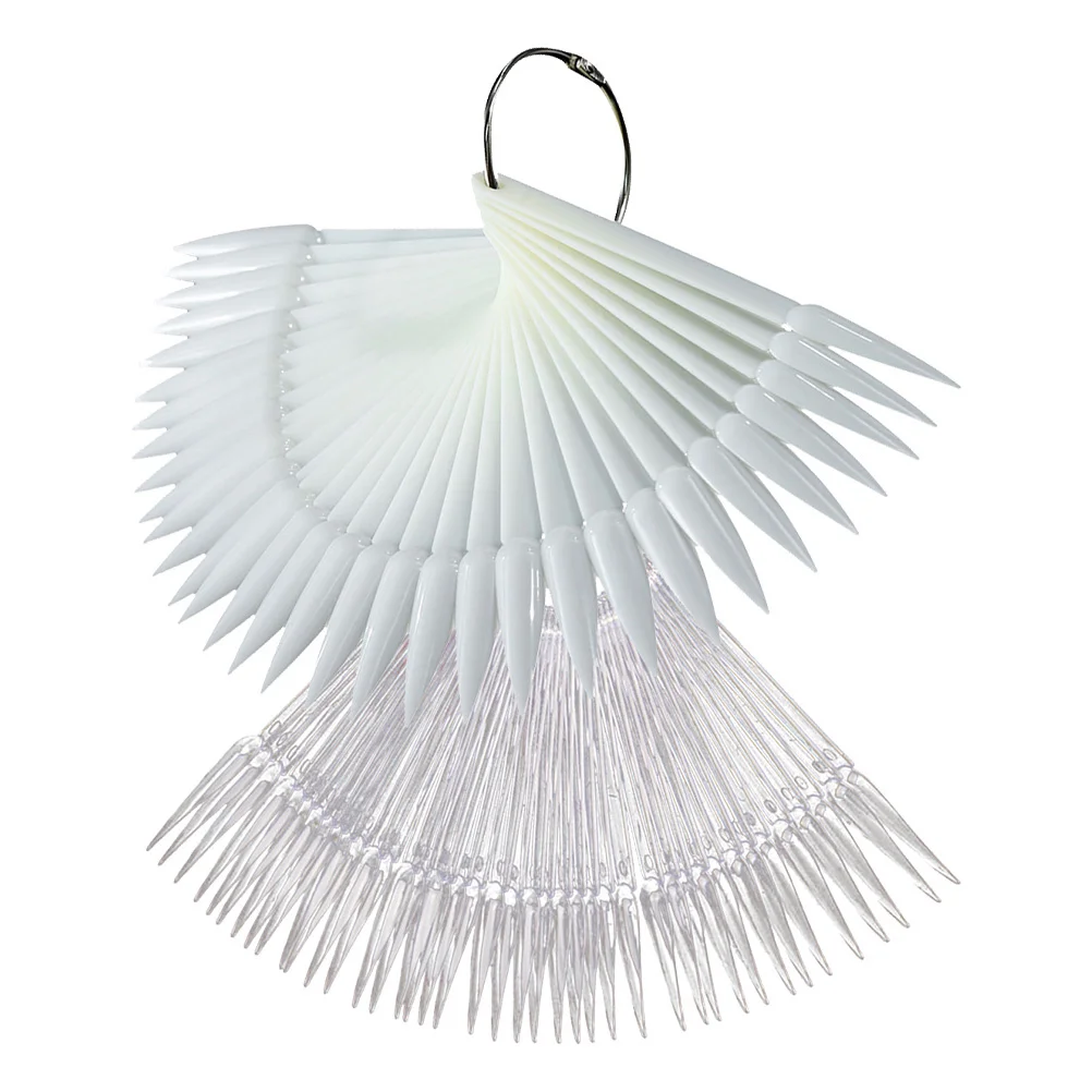 

2 Sets Sample Stick Fan-Shaped Fake Tips Manicure Color Display Board Nail Practice Tool Plastic Nail Piece Color Card Manicure