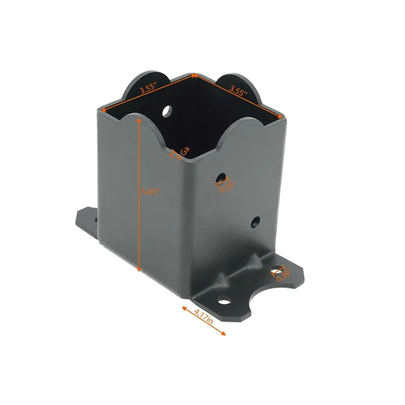 

2Pcs 4x4 column bases, column base brackets, made of 8mm thick steel, used outdoors to support deck bases, wicker brackets
