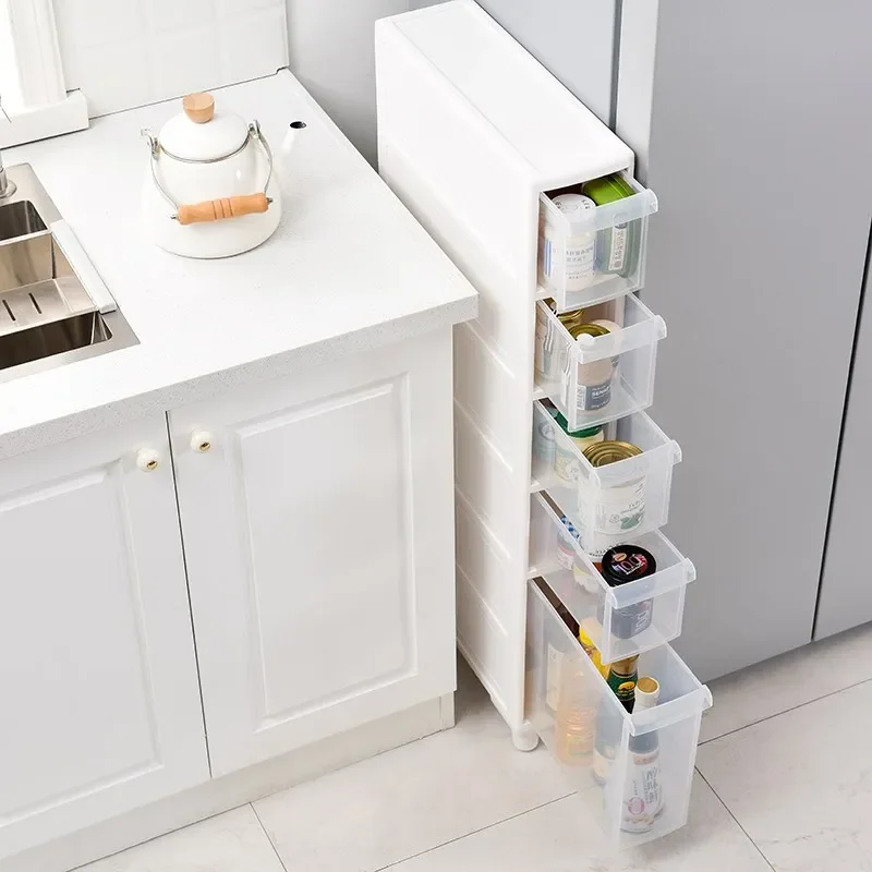 

Slim Storage for Bathrooms Quilted Narrow Storage Rack Drawer Eco-Friendly Cabinet 14CM Wide Ideal for Kitchen Furniture