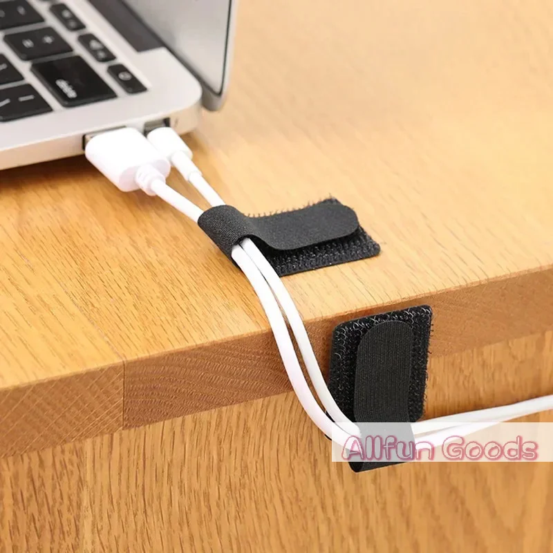 [TG835]10pcs Reusable Cable Organizer Desk Wire Cable Tie Organizer Self Adhesive Cord Rope Holders Cord Protection Straps