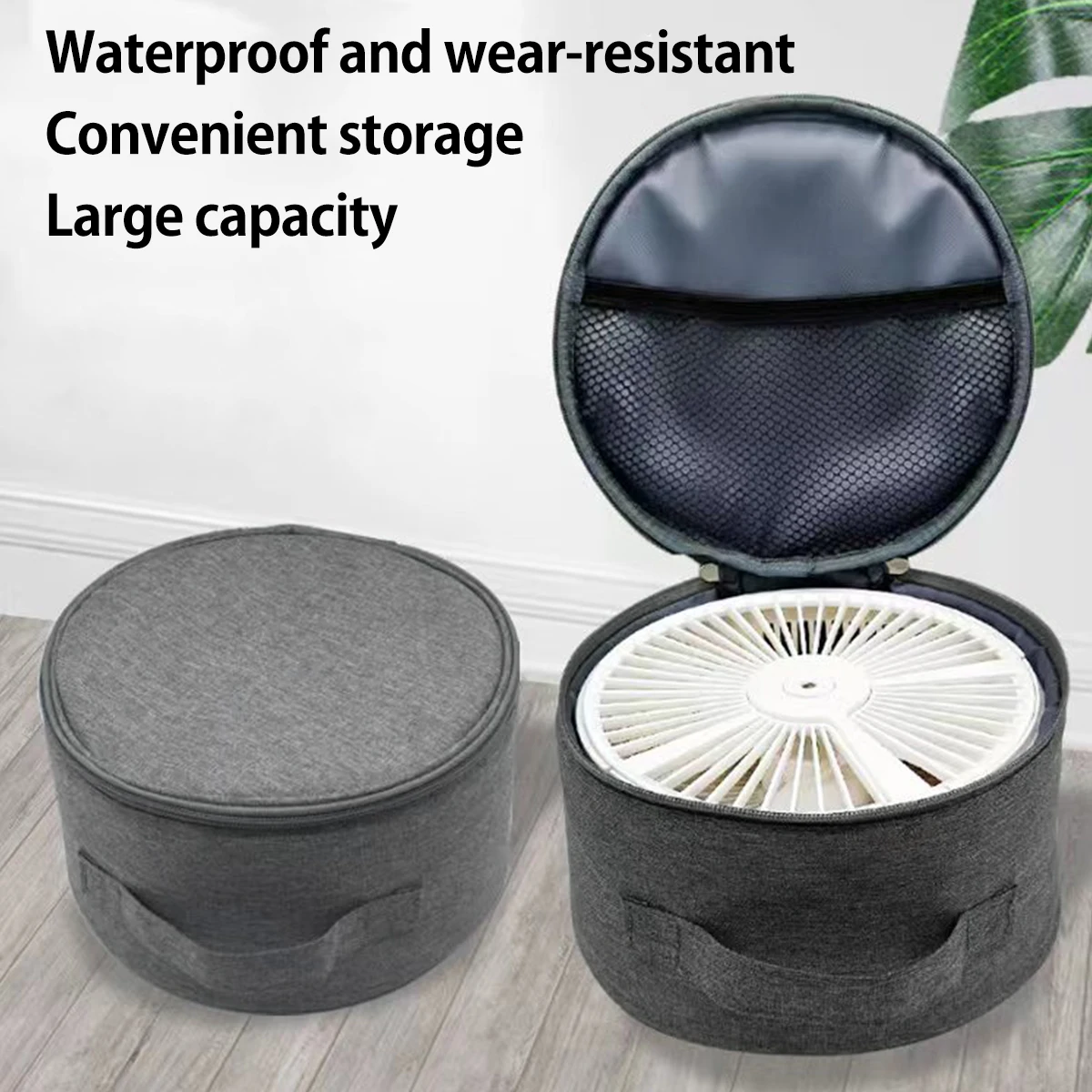 Portable Fan Storage Bag for Folding Telescopic Fan, Waterproof Foldable Table/Floor Fan Hand Bag,USB Charging Fan Storage Case