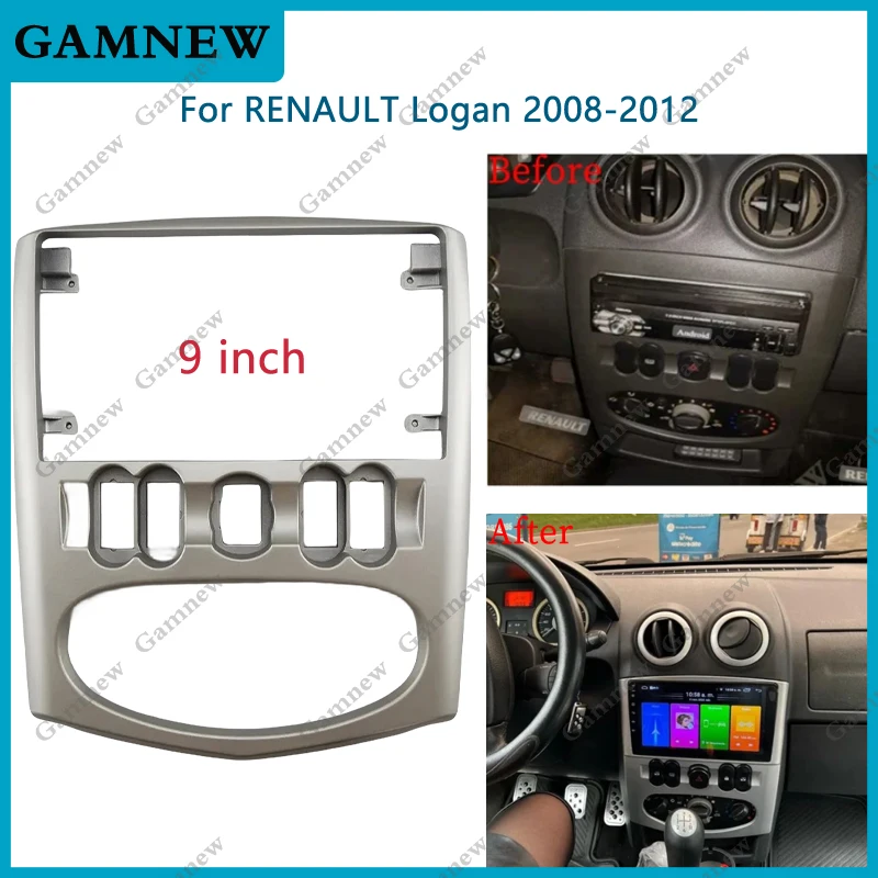 9 Inch Car Frame Fascia Adapter Android Android Radio Dash Fitting Panel Kit For Renault Logan 2008-2012