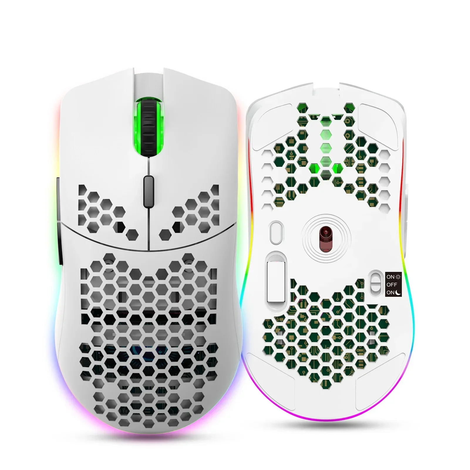 

Wireless Gaming Mouse Luminous RGB 2.4G RGB Lighting Charging Mouse with Adjustable DPI Ergonomic Design for Desktop Laptop Ifew