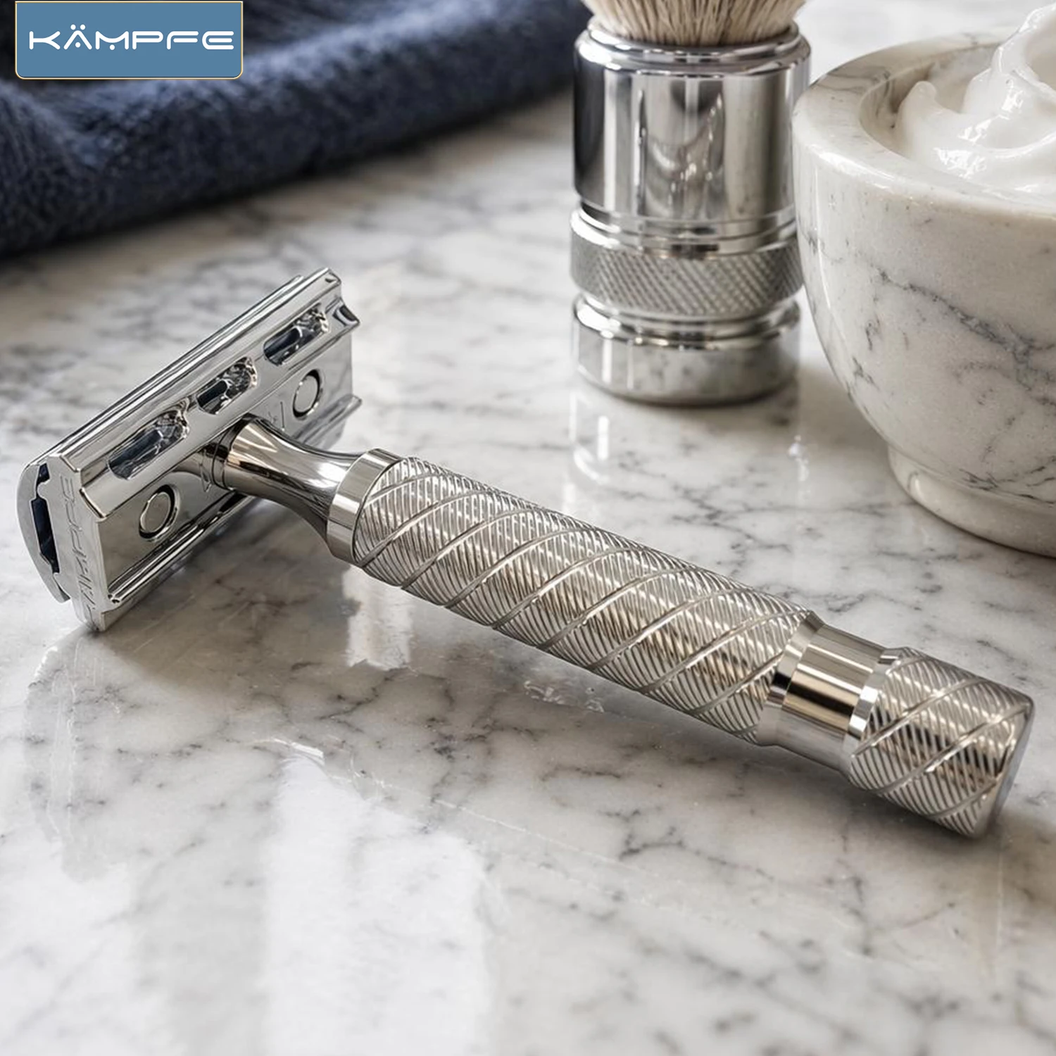 kampfe-cnc-stainless-steel-handle-safety-razor-manual-shaver-3-interchangeable-base-men-shaving-double-edge-razor