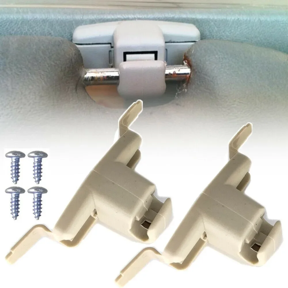 Car Accessories 2x Sun Visor Clips Holder Bracket Mount For BMW 3 5 7 Series E46 E38 E39 E53 Beige ABS Metal Hight Quailtly