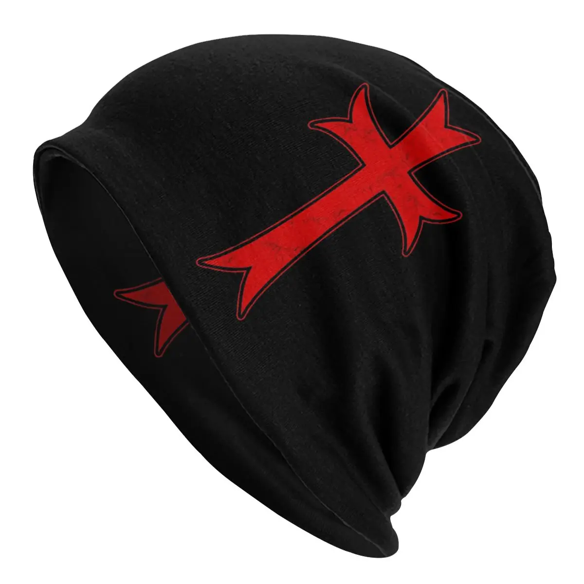 Knights Templar Cross Skullies Beanies Hat Goth Autumn Winter Outdoor Unisex Cap Adult Warm Head Wrap Bonnet Knit Hat