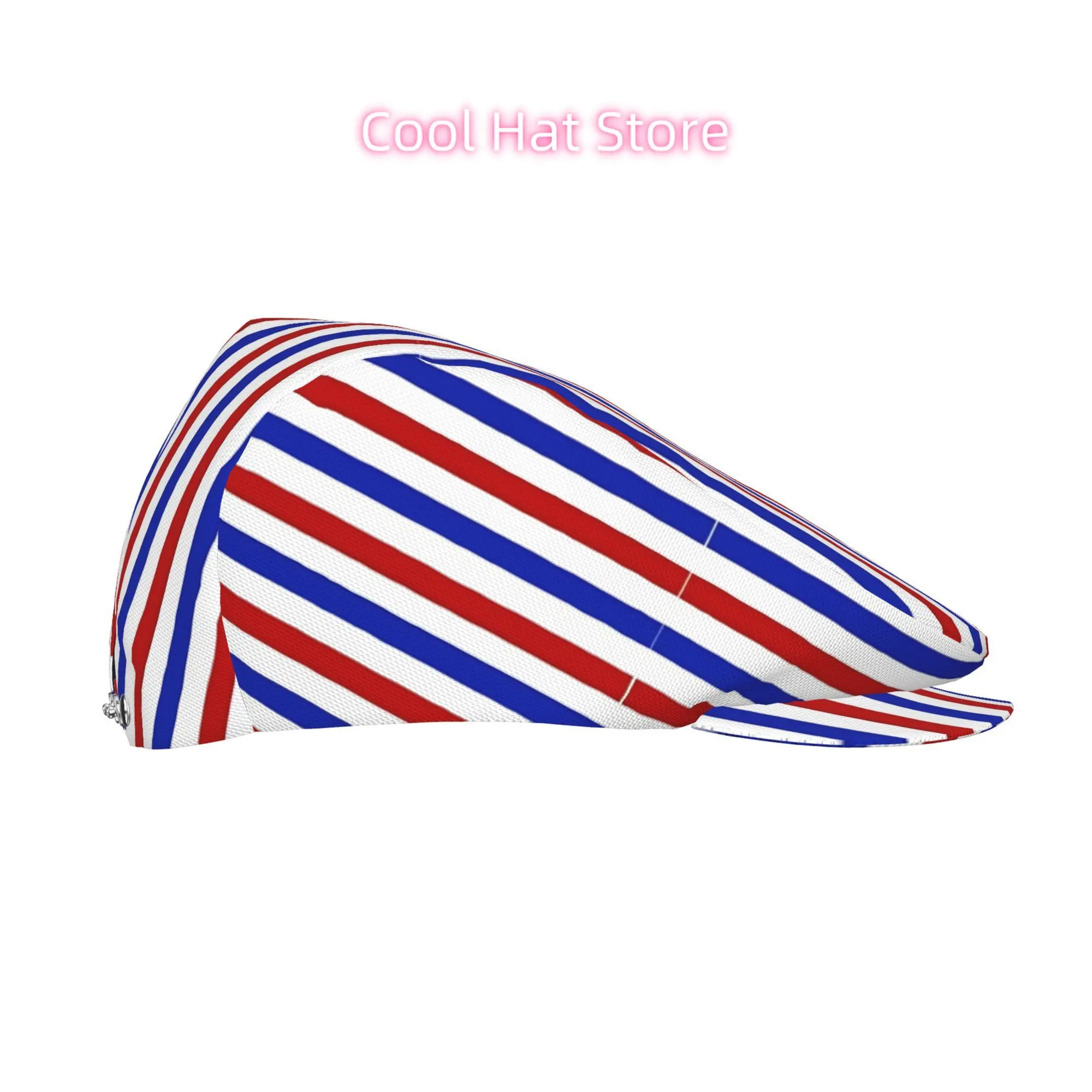 Tri Color Rhythm Stripes Men and Women Flat Cap Adjustable Newsboy Cap Beret Ivy Cap Cabbie Flat Hat Irish Hat Fishing Hat Print