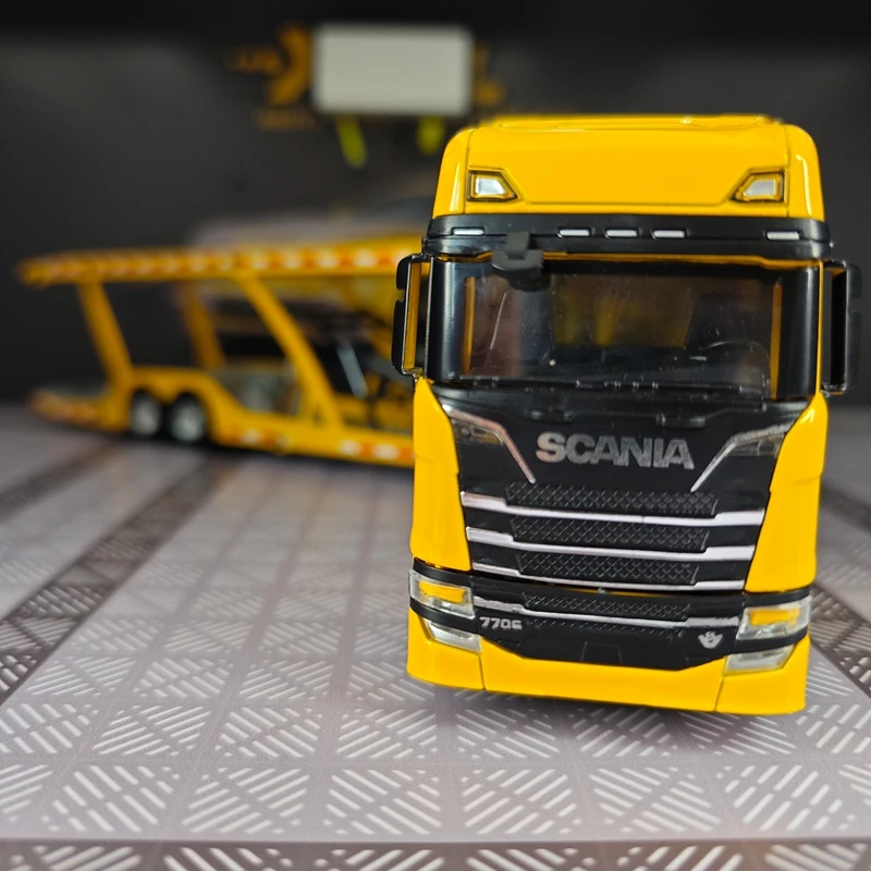 1:50 Simulation Alloy Scania Double Decker Transport Vehicle Model Double Decker Construction Vehicle Model Heavy Truck