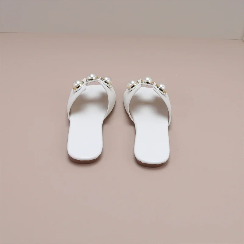 Girls Summer Home Slippers Fashion Pearl Designer Style Open-toe Slippers