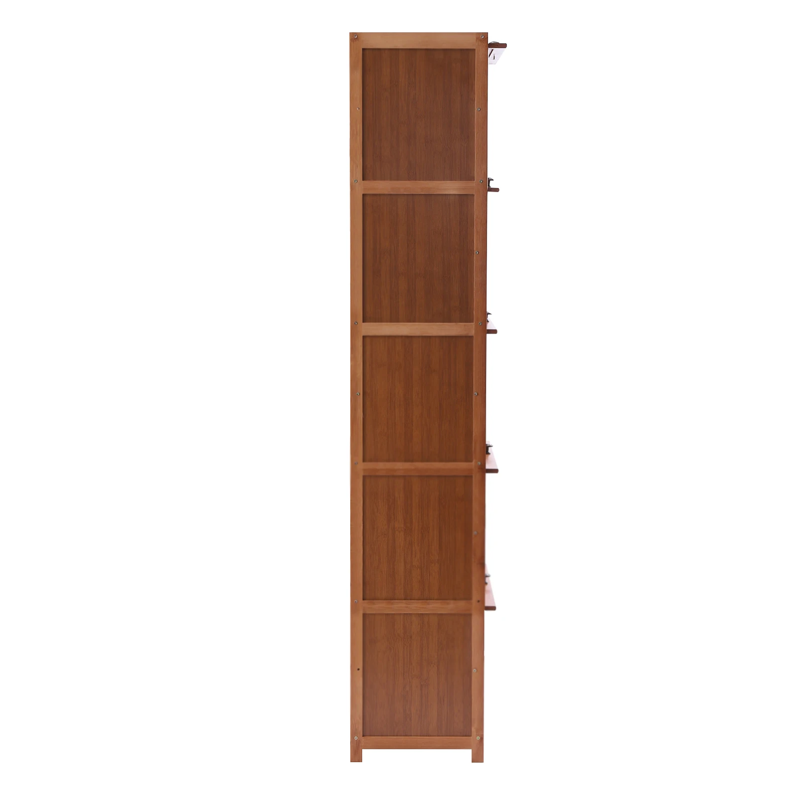 Armário de armazenamento de sapatos de bambu de 11 camadas com portas - 60 cm de altura, comporta 20 pares, independente para entrada, sala de estar, marrom