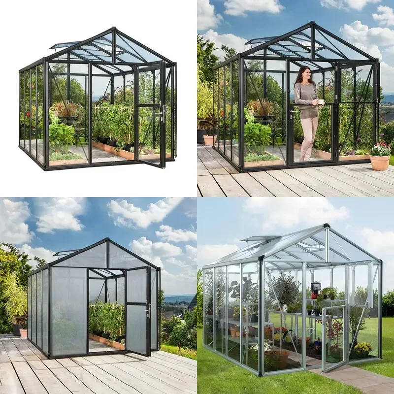 Custom Size Outdoor Party Tent Aluminum Glass House Sunroom Garden Eco Friendly Metal Frame Greenhouse