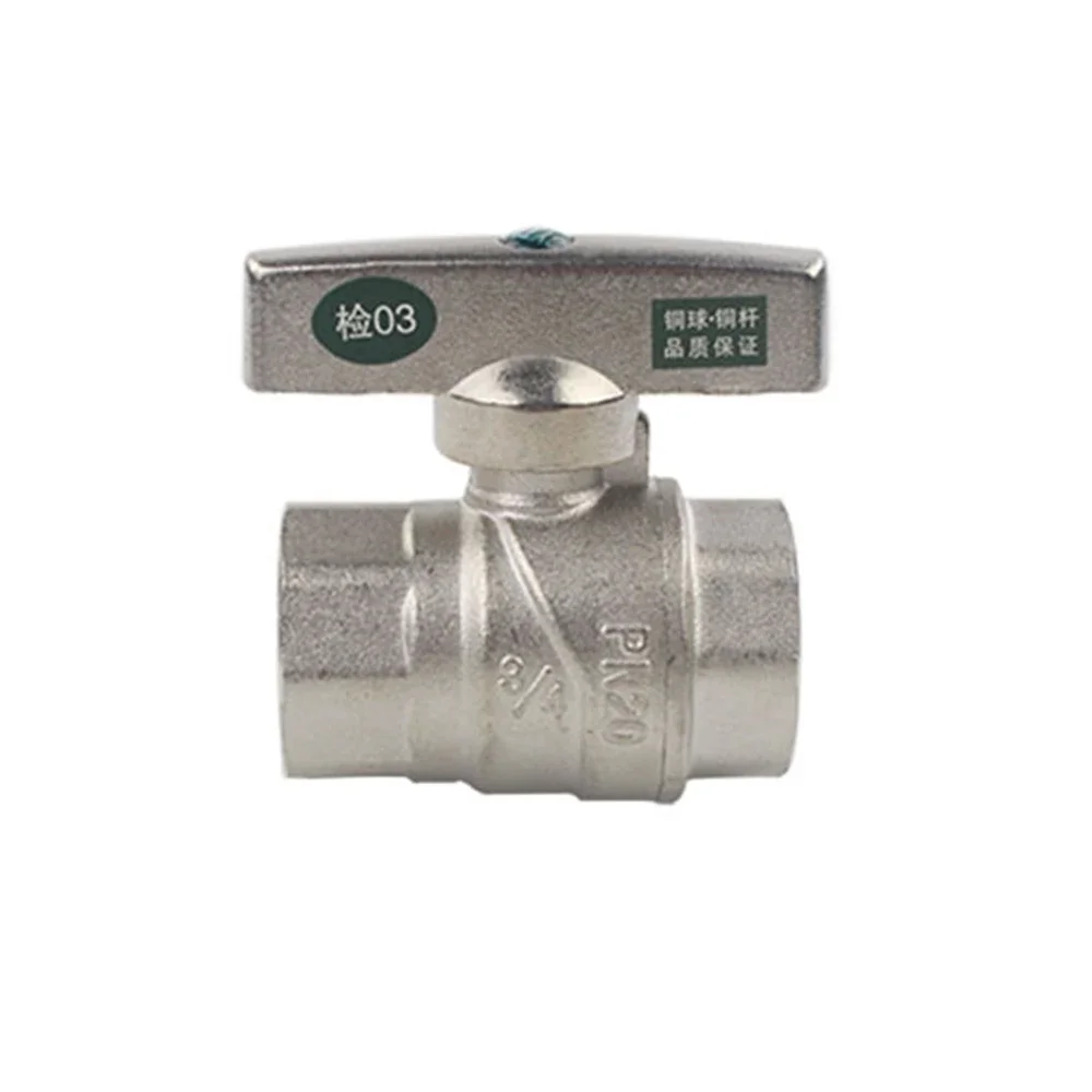 Full Diameter Copper Ball Valve Thickened Dn15 / Dn20 Copper Ball Core Straight Through Hot And Cold Water Switch Ball Valve