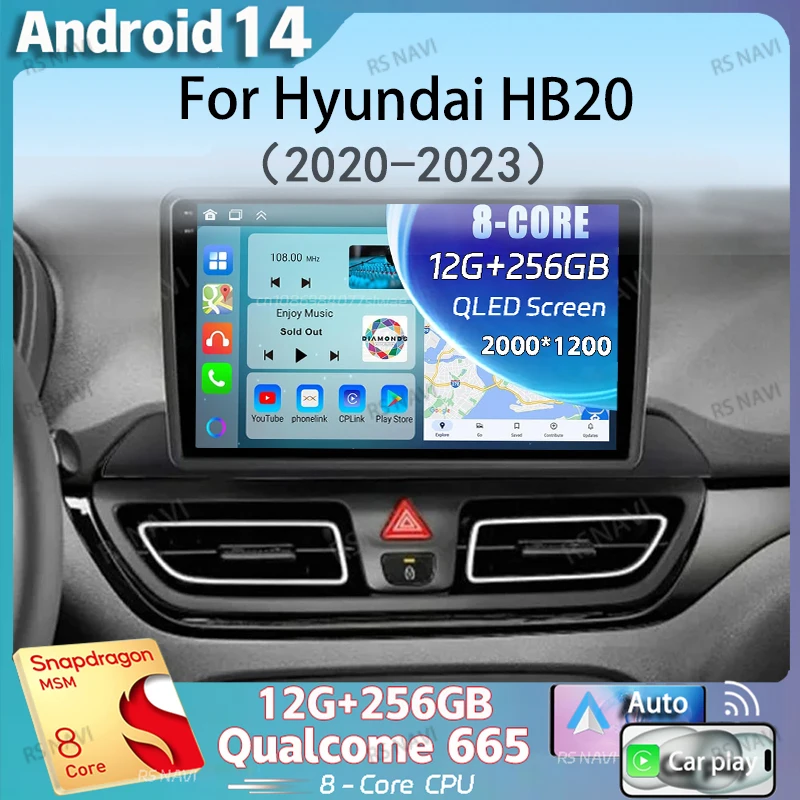 

Android 14 Carplay 360 Camera For Hyundai HB20 2021 2020 Autoradio Navigation Multimedia Player 2Din DVD Car Stereo WIFI+4G GPS