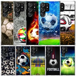 Football Soccer Ball Design Phone Case For Samsung Galaxy S24 S25 Edge S26 Ultra S22 S23 Plus S21 + S20 FE Soft TPU Back Cover G