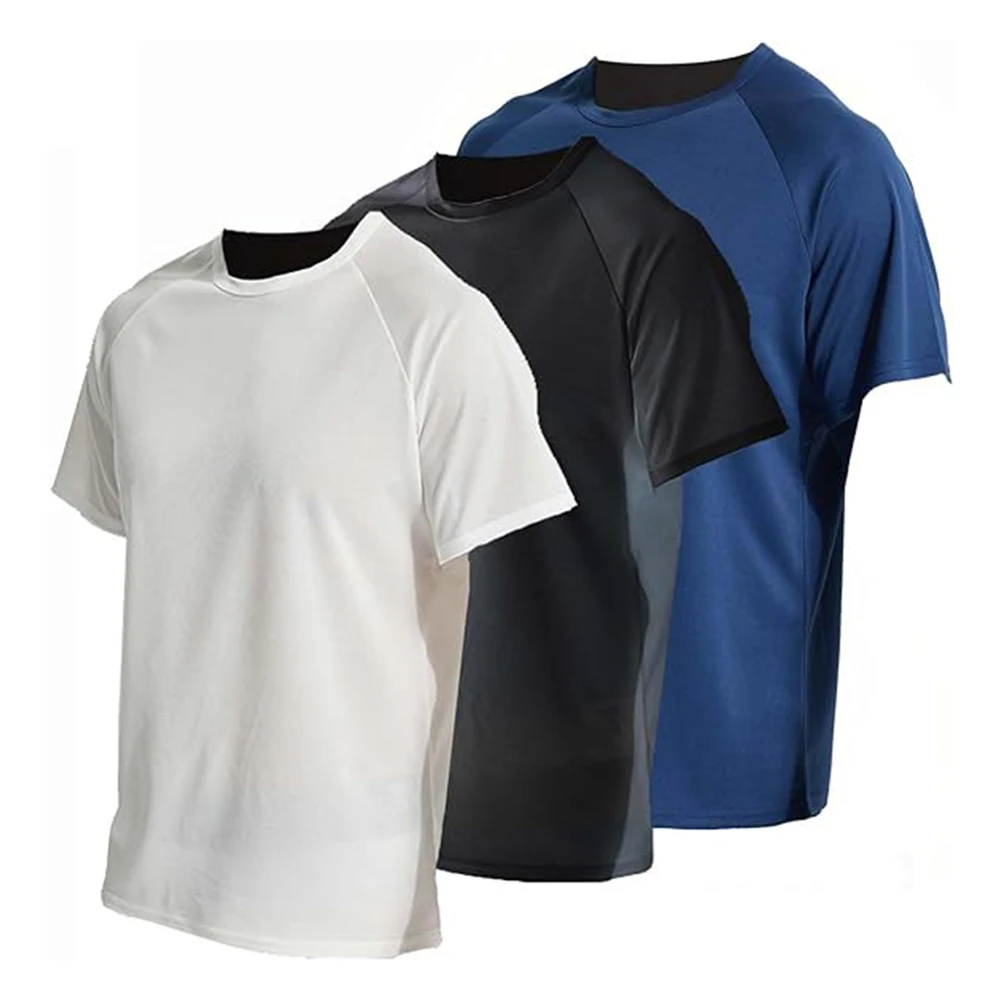 3 Pack Athletic Shirts for Men Workout Short Sleeve Compression Shirt Quick Dry Running Basketball Athletic Base Layer T-Shirt