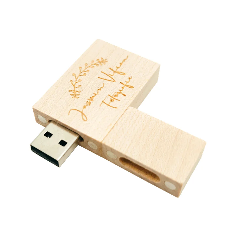 Free Custom Laser Engraving LOGO Maple Rectangle USB 2.0 High-speed Flash Drive 4GB 8GB 16GB 32GB 64GB 128GB and Maple Box