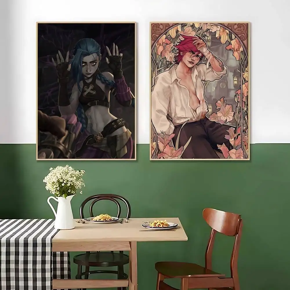 ملصق أنيمي J-Jinx A-Arcane صور جدارية لغرفة المعيشة ديكور الخريف وغرفة النوم