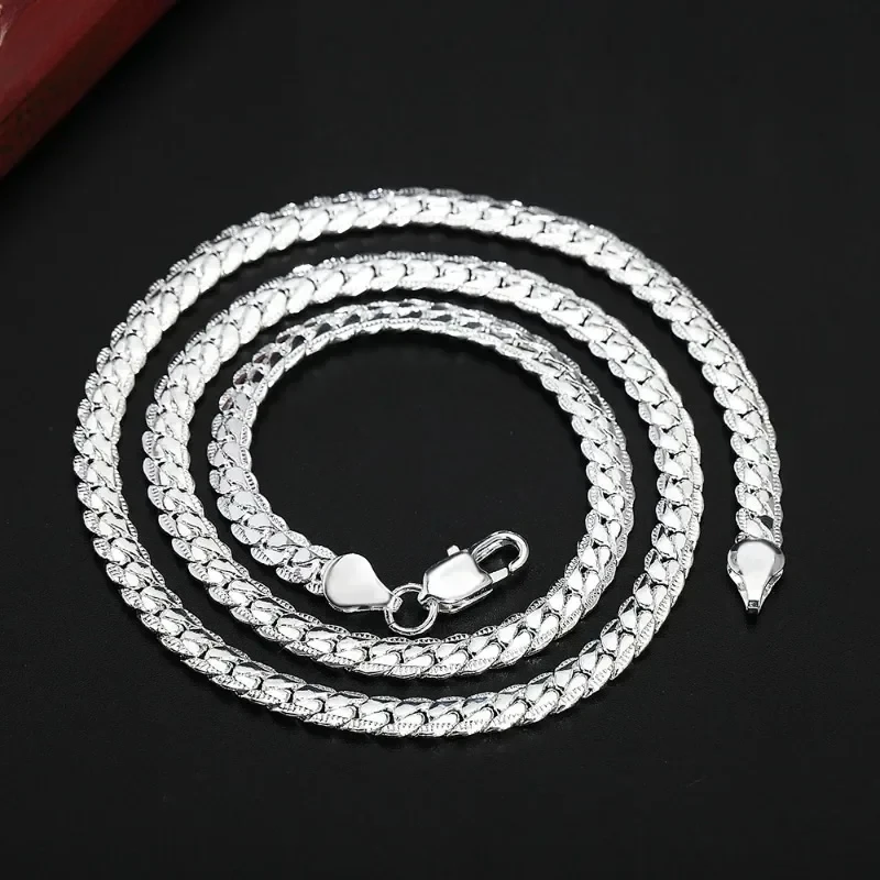 20-60cm 925 Sterling Silver Luxury Brand Design Noble Necklace Chain for Woman Men Fashion Wedding Engagement Jewelry