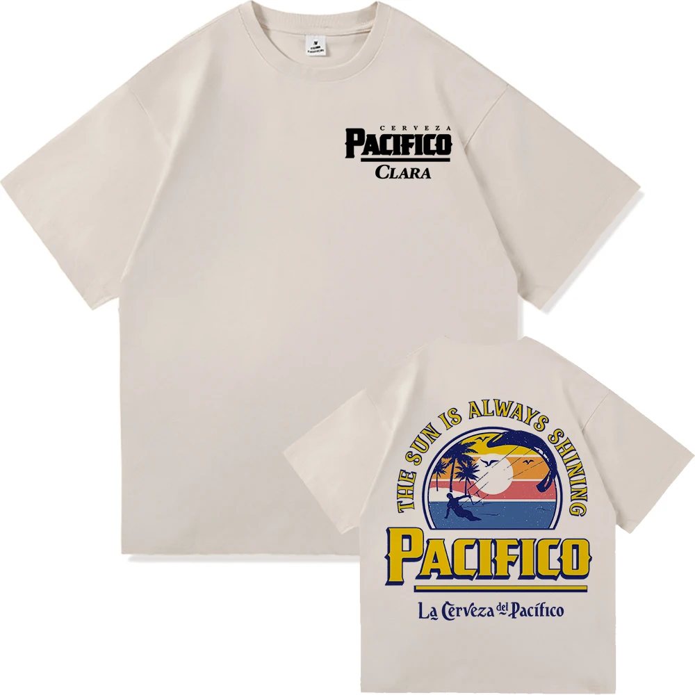 La Cerveza Del Pacifico cerveza camiseta hombres/mujeres estética Cerveza Pacífico Clara camiseta Vintage 80's 90's camisetas de algodón camisas Tops