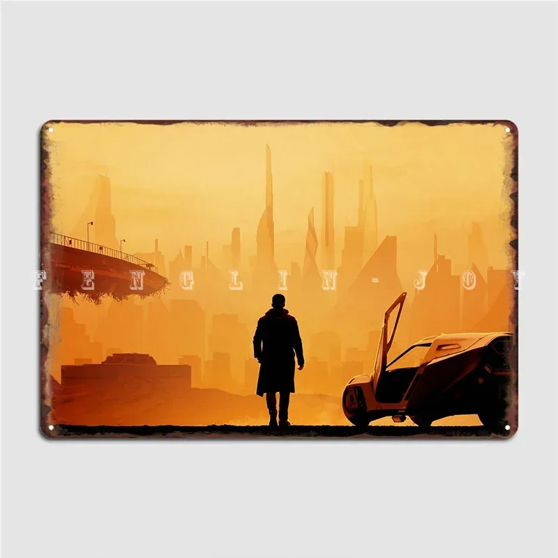 بليد رانر 2049 علامة معدنية جدار حانة اللوحات جدارية مخصصة تين تسجيل ملصق #2