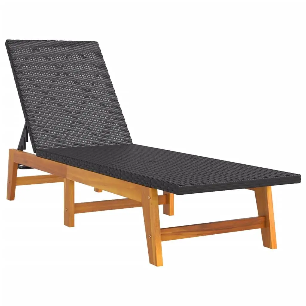 Sun Loungers,Reliable Patio Lounge Chair Furniture,Outdoor Lounge Chairs, Sunbathing, Patio, Pool, Lawn, Deck 2 Pcs Black