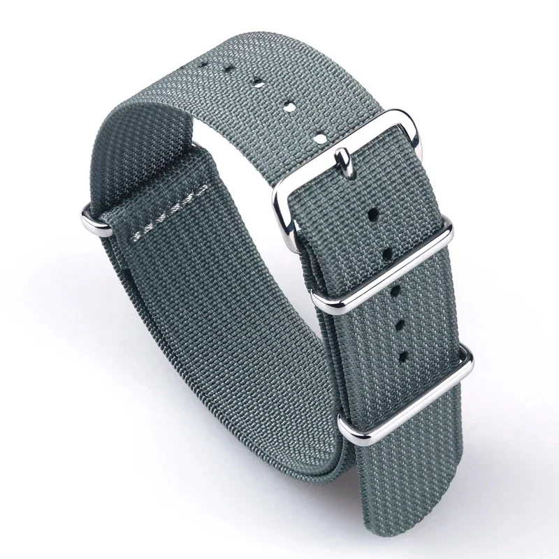 Watch Band Premium One-Piece Ballistic Nylon 16-24mm Military Style Ribbed Braided Fabric Universal Sport Men Replacement Strap