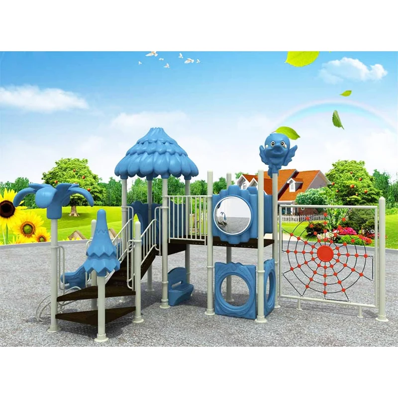 Colorful Durable Outdoor Playground Equipment and Plastic Slides for Kindergartens