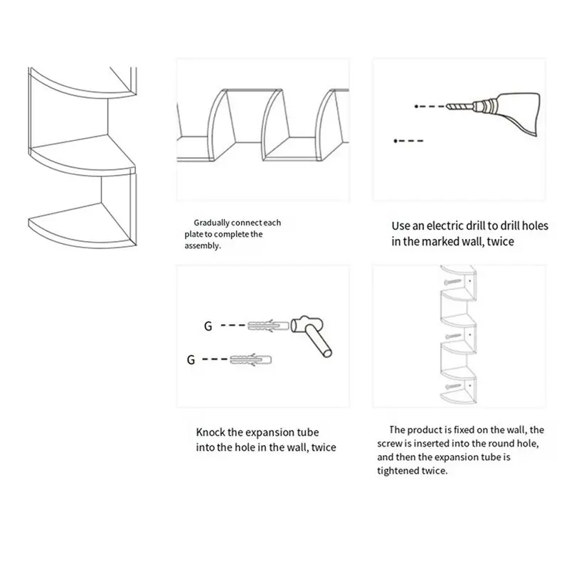 ABUL-Corner Shelf Corner Corner Punching-Free Wall Bedroom Living Room Corner Bookshelf Kitchen Triangle Cabinet Storage Rack - view 3