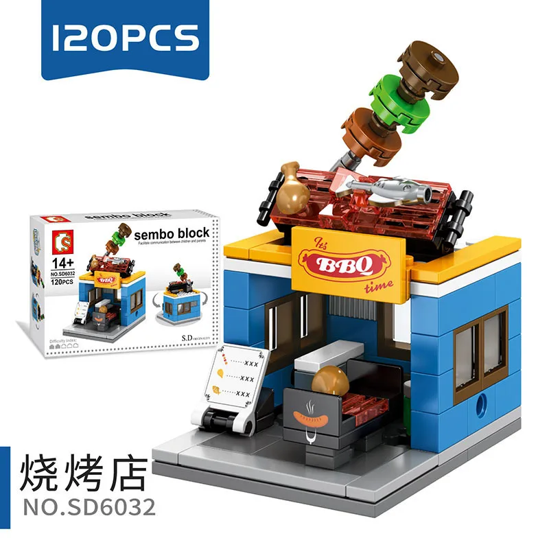 House Building Blocks Mini City Store Street View Snack Street Children\'s Toys Boys and Girls Gifts Compatible With Lego