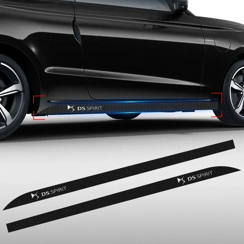 

2PCs Car Door Side Skirt Car Body Decal Carbon Fiber Art Stickers For DS SPIRIT DS3 DS4 DS4S DS5 5LS DS6 DS9 WILD RUBIS E-Tens