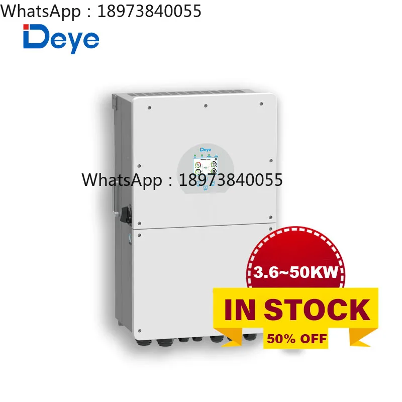 Free DEYE Stock 12V 24V 48V 3 Split Phase Inverter Auto Onda Pure Sine Wave IP65 DEYE on OFF Grid Hybrid Solar Inverter