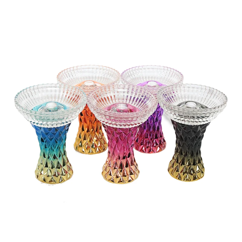 SY 1PC Crystal Hookah Colorful Bowl Shisha Tobacco Holder Chicha Narguile Cachimba Smoking Accessories Gadget Tools Sheesha