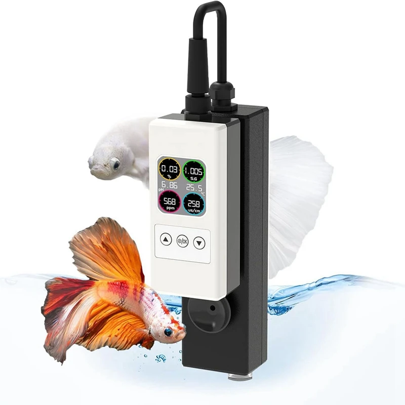 

6-In-1 Water Quality Tester, TDS/EC/Salinity/SG/Temp/PH Data, Largescreen Presentation, 24-Hour Continuous Monitoring Durable