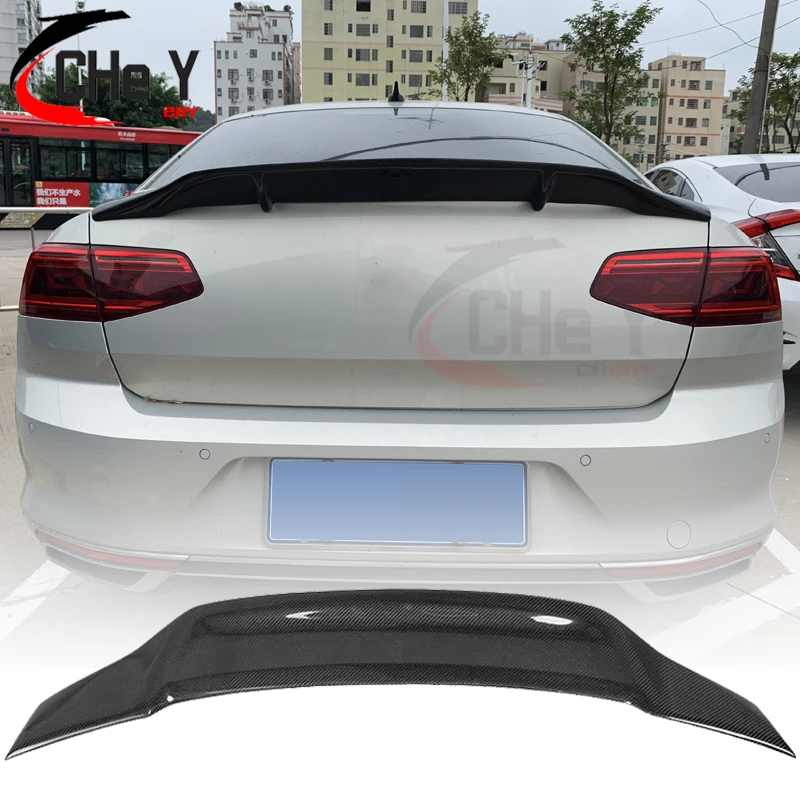 Per Volkswagen VW Magotan Passat B8 2017-2023 coda ala posteriore tronco auto coda R Styling nero lucido Spoiler in vera fibra di carbonio