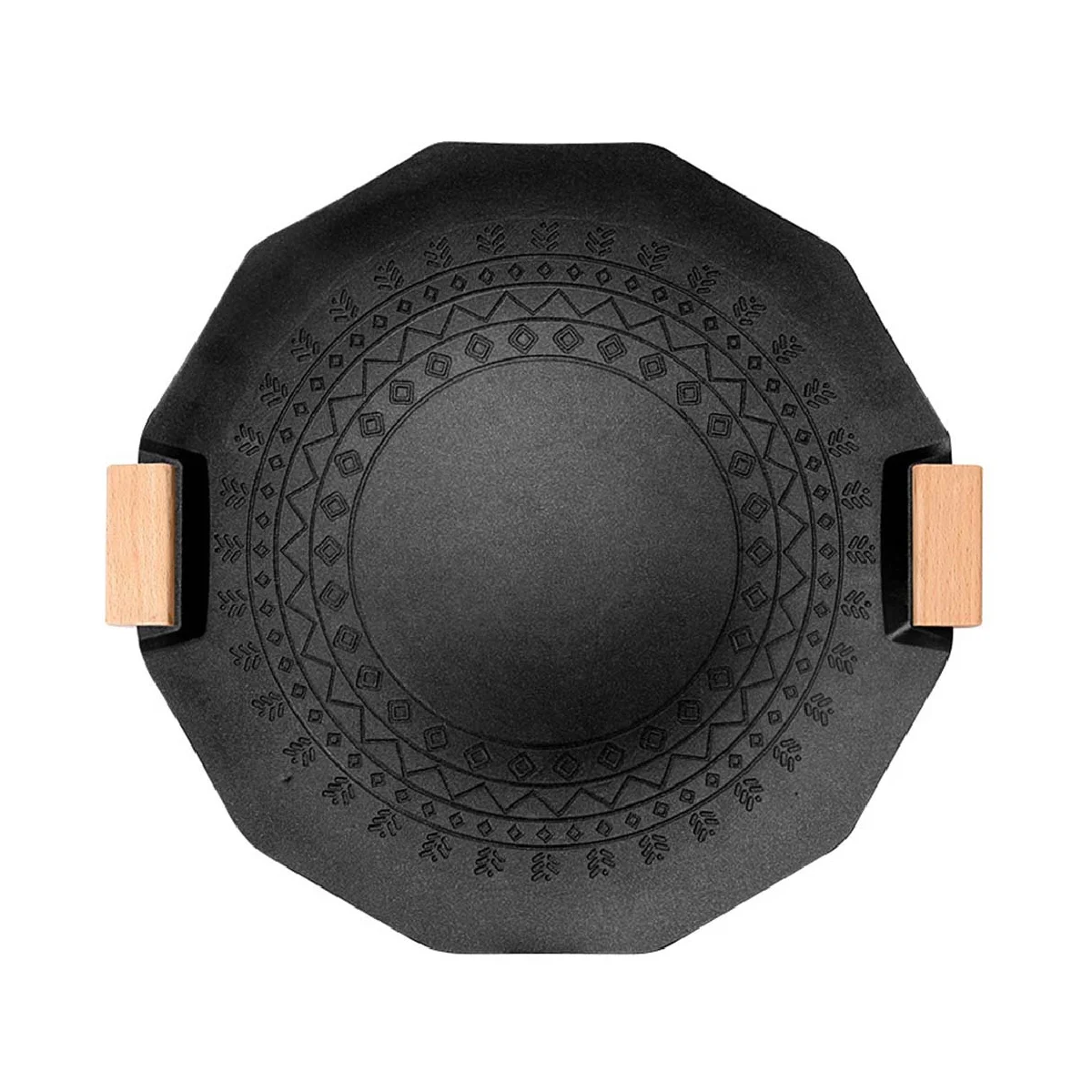 Outdoor Portable Camping Hexagram Maifan Stone Non-Stick Smokeless Induction Cooker Gas Dual- Barbecue Plate