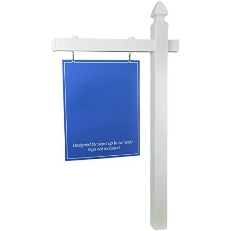 Vinyl PVC Real Estate Sign Post - White - 5' Tall Post (5 Pack – Save $27.00)