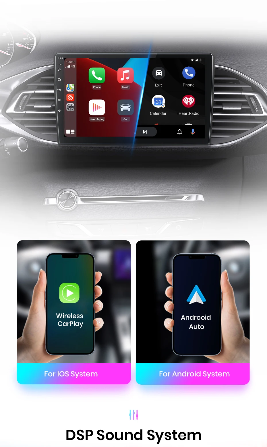 Junsun Drahtlose CarPlay Android Auto Auto Radio Für Peugeot 308 308S 2013 - 2017 GPS Multimedia 2 din – Detail 10