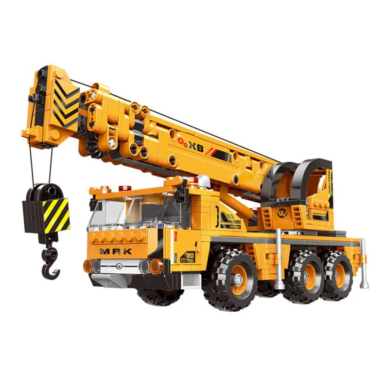 Construction Engineering Vehicle Automobile Crane Truck Autohoist Building Block Educational Bricks Toy