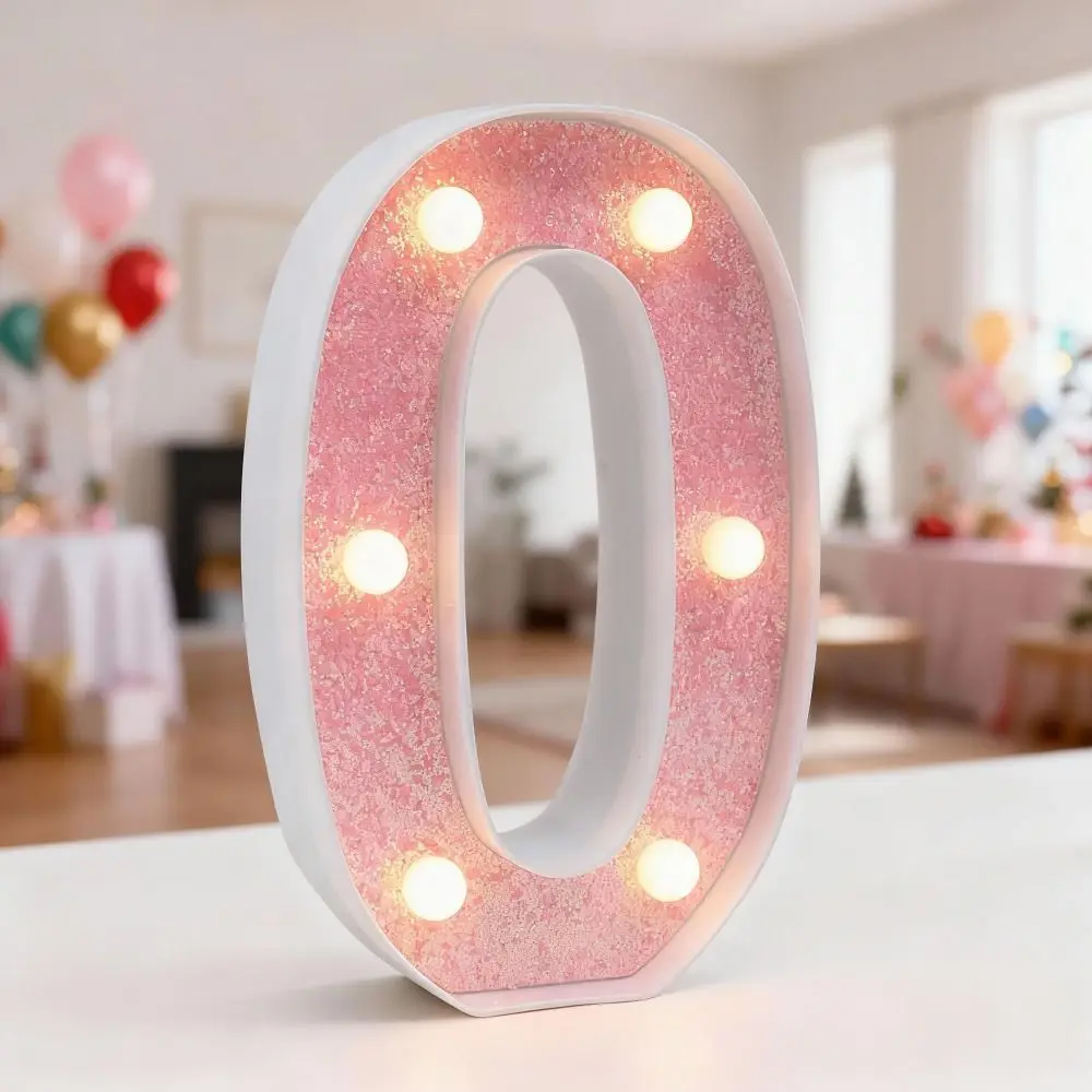 16cm Size LED Light Letters Pink Color Luminous Design Luminous Letters LED Light Pink Glitter LED Letter Night Light