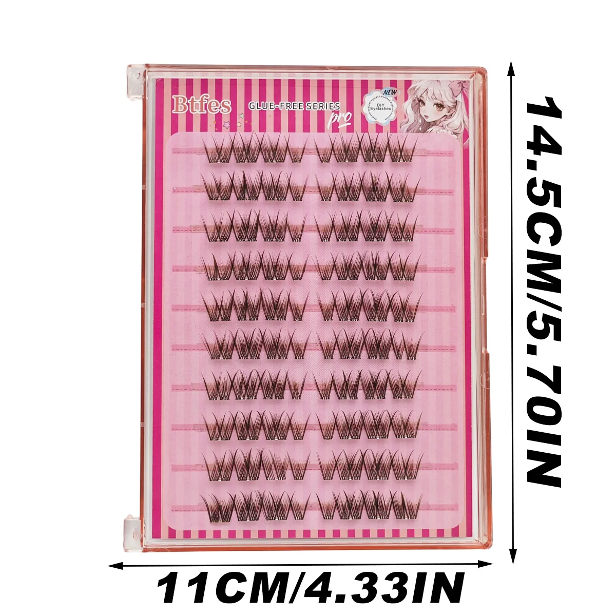 80 Stück, kein Kleber, natürliche braune Wimperncluster für Anfänger, selbstklebende Manga-Wimpernverlängerungen, einzelne Wimpern für den Alltag