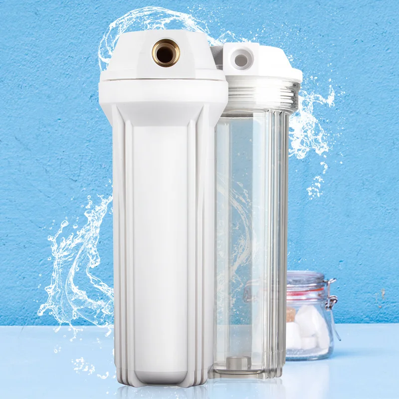 10 Inch Water Purifier Filter Bottle 1/4, 1/2 Inch Threaded Thickened Pressure-Resistant Explosion-Proof Filter Bottle