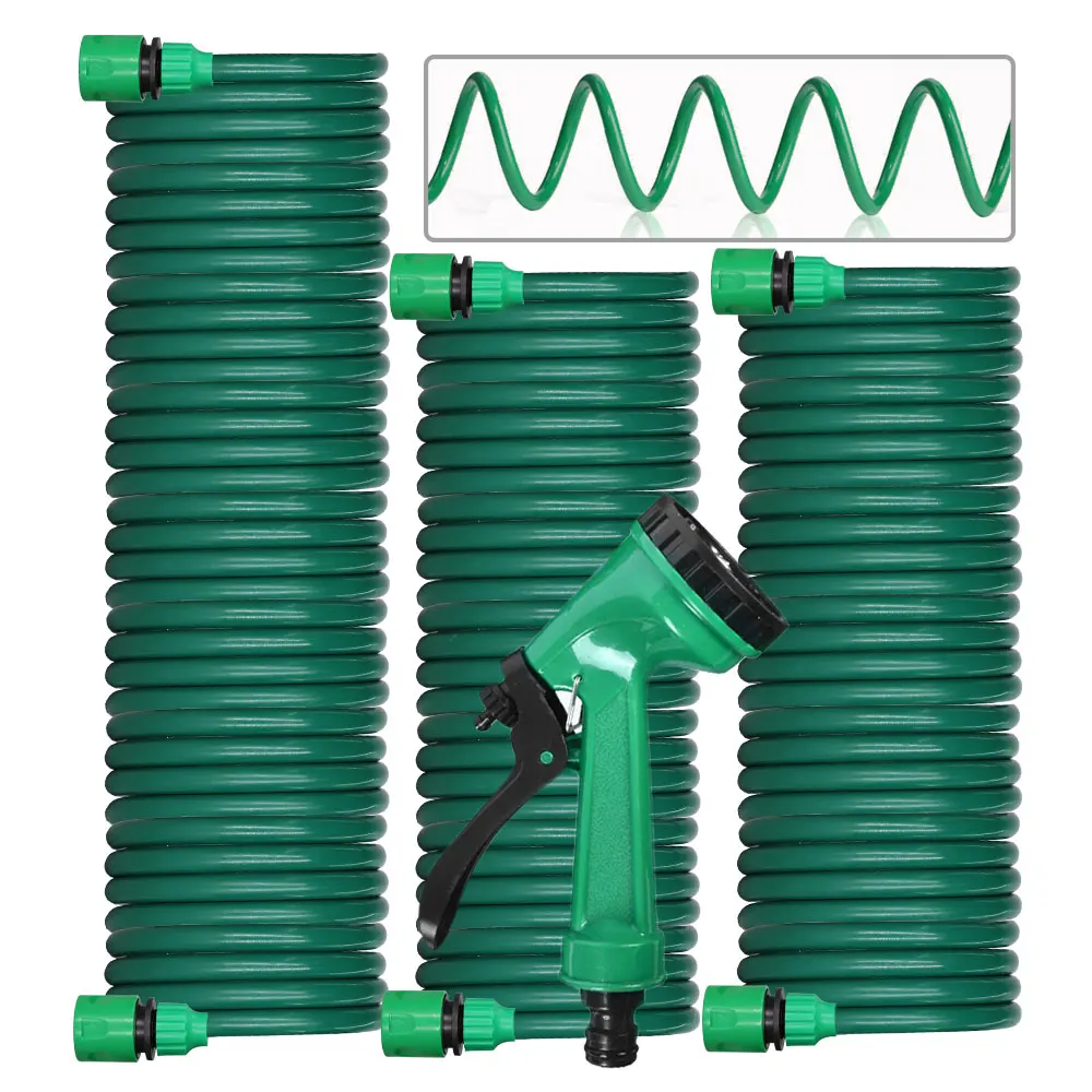 

7.5M/10M/15M/20M Retractable Garden Hose Spring Tubeing Water Gun for Car Cleaning Plant irrigation EVA Elasticity Watering Pipe